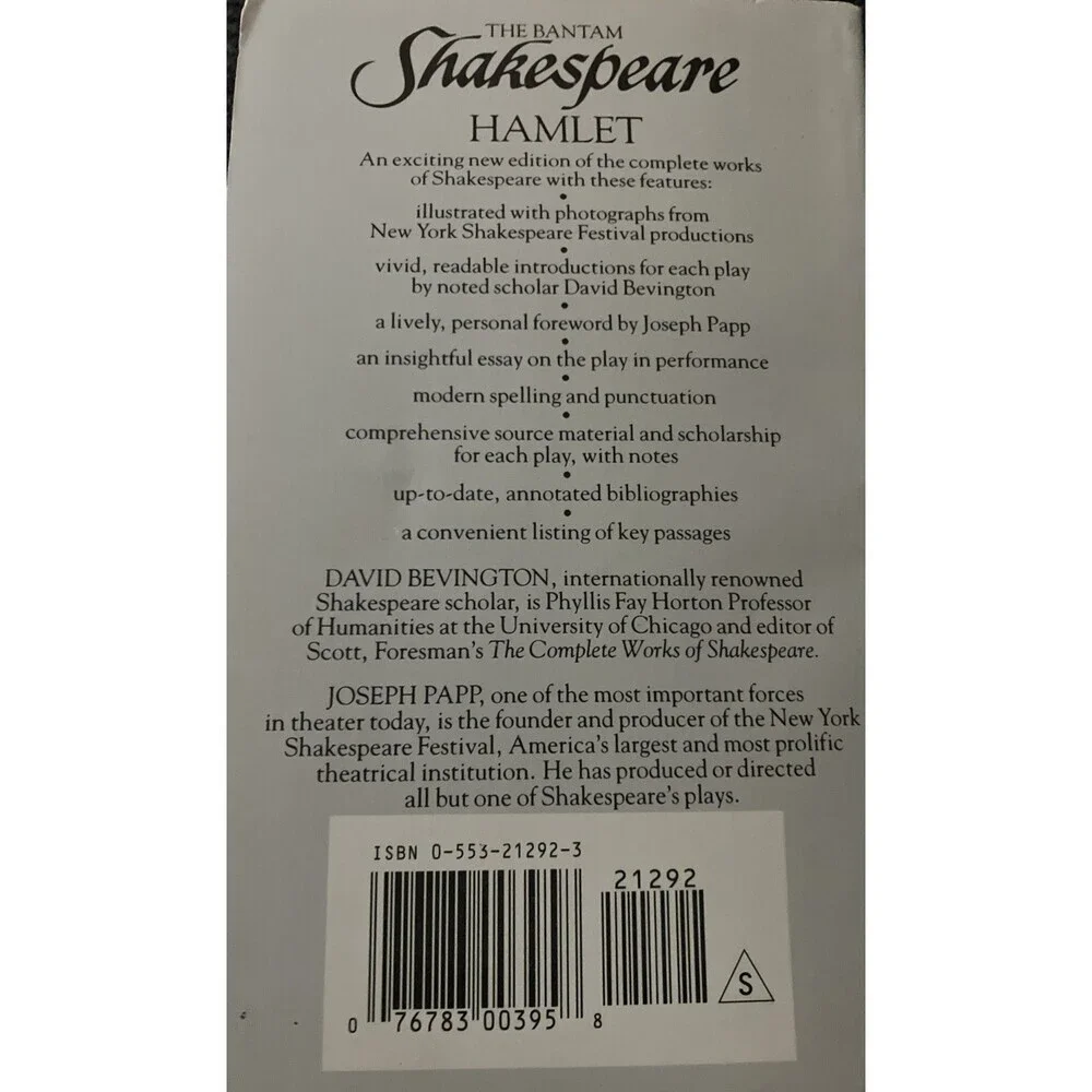 Hamlet by William Shakespeare (1988, Mass Market)